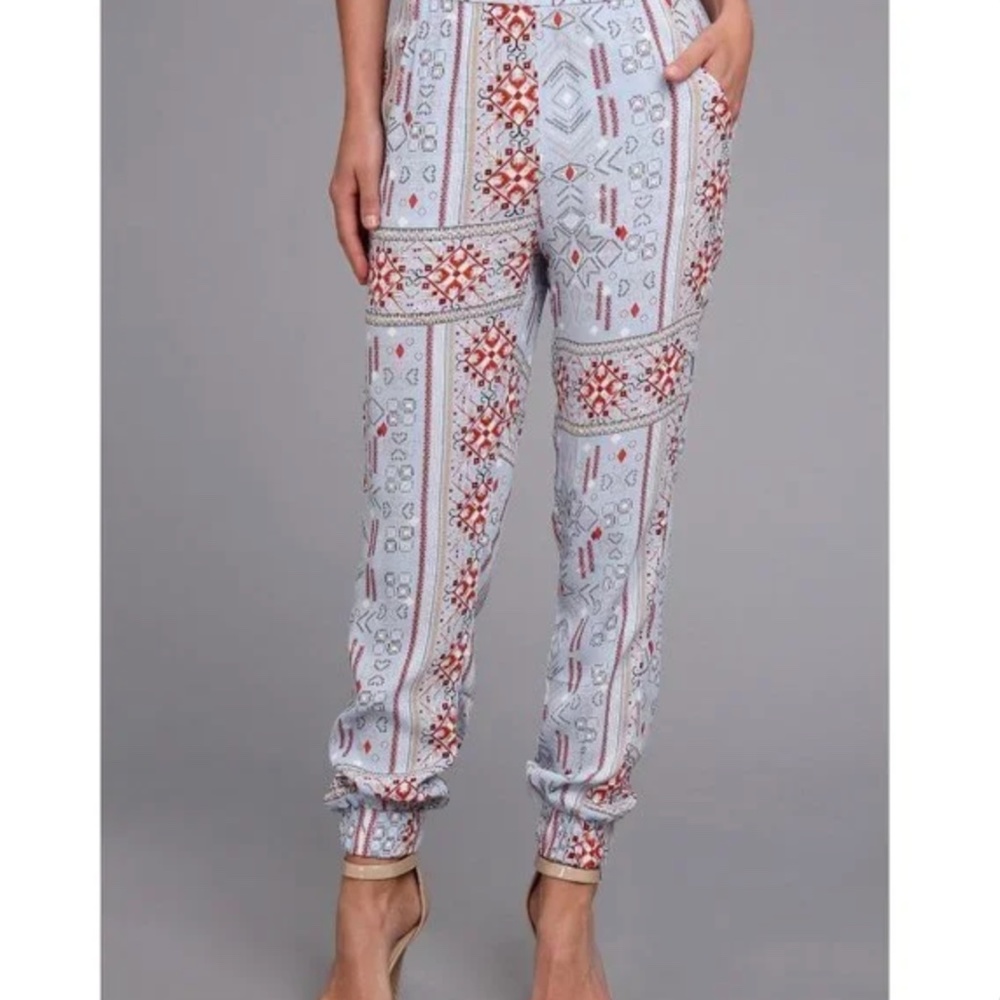 MINKPINK | Revolve Patterned Blue Pants Harem Lightweight Beach XS